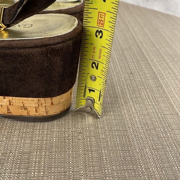 Gastone Lucioli Brown Suede Platform Wedge Sandals EUS 37 US 6,5-7 - Picture 13 of 16